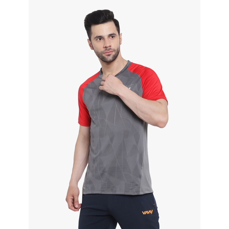 Training T-Shirt Grey Red - Image 2